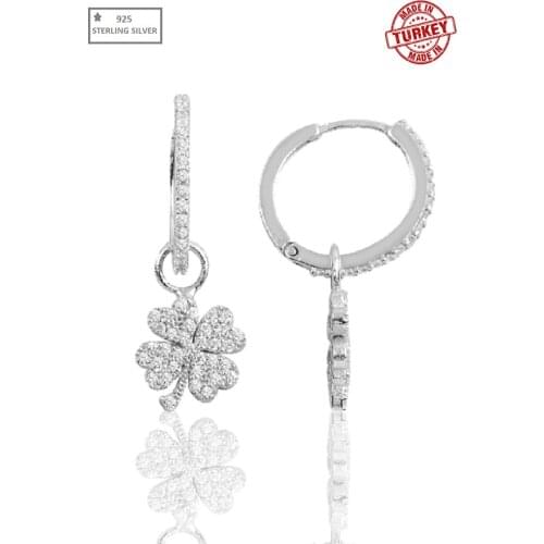 925 STERLING SILVER CLOVER CHANCE EARRING - FROM TURKEY