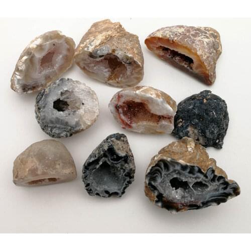 Fashion 12pc natural stone Agates Different size Crystal geode Raw Rock Mineral Energy Quartz Reiki Healing Decoration Craft