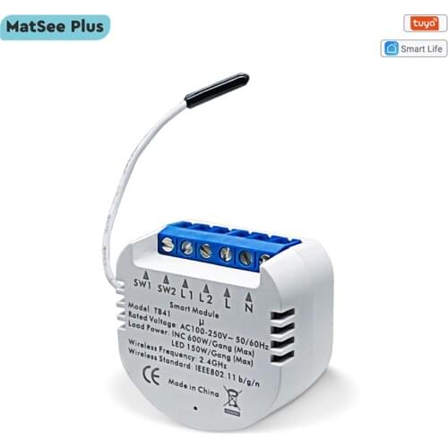 Tuya Smart Life WifI 2 Gang 2 Way Light Switch Module DIY Breaker Power Monitor App Remote Control Works With Alexa Google Home