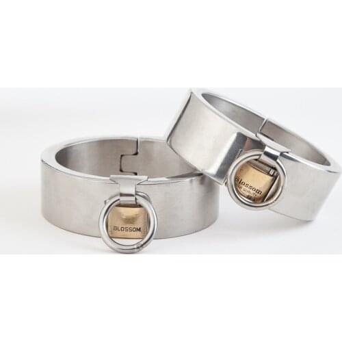 Top Stainless Steel Male Ankle Cuffs Metal Bondage Legcuffs BDSM Fetish Slave Restraints Shackles Sex Tools Toys For Adult Games