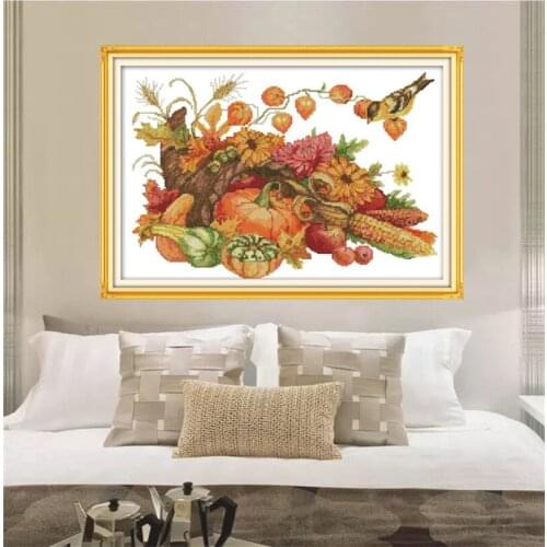 Melon and fruit Cross Stitch Kits Gift Printed pattern canvas Chinese Embroidery Needlework set Flower Cross-stitch Home Decor