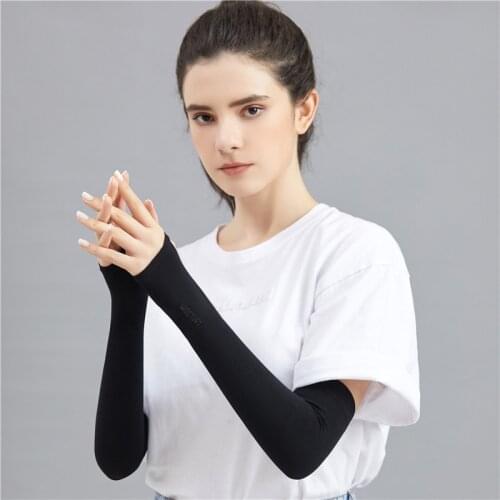 Women Arm Sleeves Warmers Ice Fabric Sun UV Protection Outdoor Sunscrees Bands Cool Summer Unisex Arm Cover Sleeve