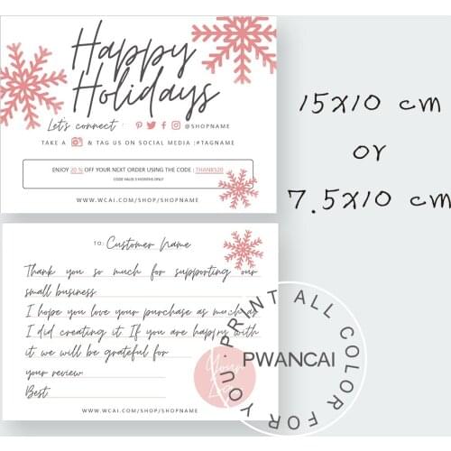Holiday Thank You Card Business Template,Happy Christmas ThankYou Card,ThankYou for Your Order Note,Thank You for Shopping Card