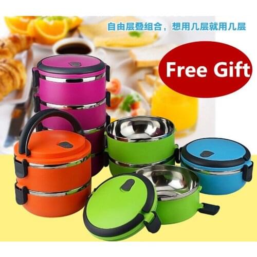 Promotion Use Students Storage Box Stainless Steel Lunch Box Food Container Eco-Friendly Bento Kitchen Dinnerware Suit Box