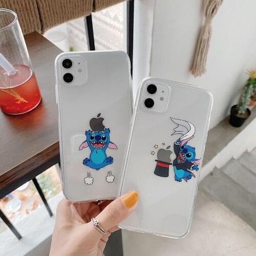 Personalized Stitch transparent four-corner shatter-resistant silicone soft shell for iPhone12, iPhone12Pro, iPhone12promax
