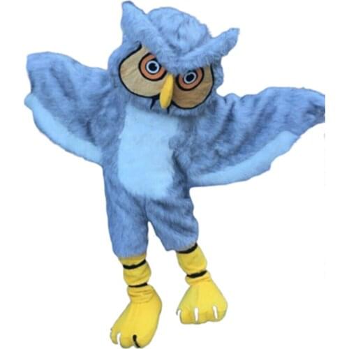 Gray Fursuit Owl Mascot Costume Long Furry Adult Cosplay Fancy Dress Christmas Halloween Birthday Party Outdoor Character Outfit