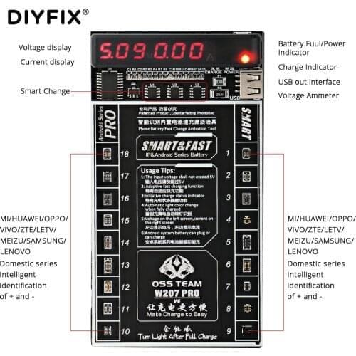 W207/W209 Pro Smart Phone Battery Fast Charging And Activated 2 in 1 Tool APPLE Android Universal For iPhone 11 Huawei Samsung