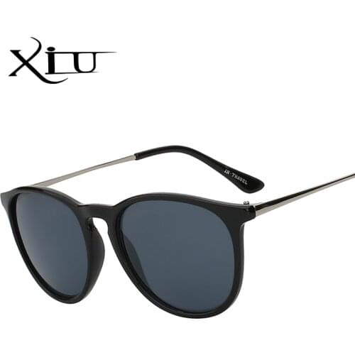XIU sunglasses men women classic round keyhole brand designer sunglasses fashion glasses for women mirror lens oculos UV400