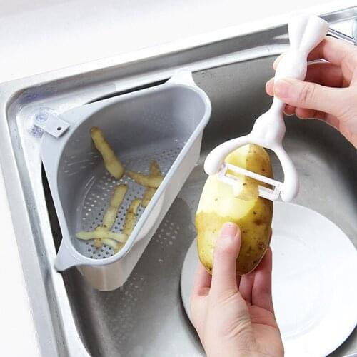 New Kitchen Triangle Storage Holder Sucker Washing Bowl Sponge Drain Shelf Storage Stand Dish Cloths Holder Kitchen Organizer