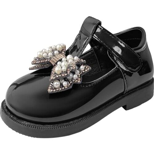 Girls PU Leather Shoes Student Shoes Princess Casual Flats 2021 New Children Shoes Hot Bow-knot Sweet Non-slip Breathable Hot