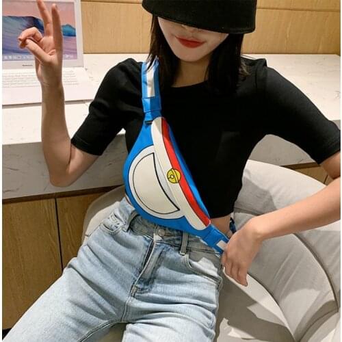 Japanese cartoon waist bag chest bag unisex use Doraemon style for girls and boys children gift