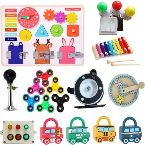 Busy Board Montessori Unlock Toy Essential Educational Sensory Board for Toddlers Busyboard Intelligence Development Educational