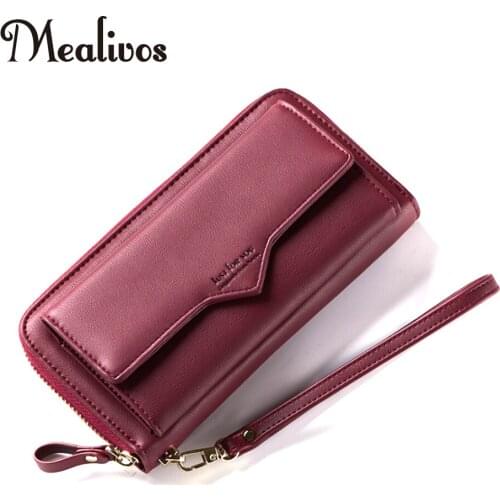 Mealivos Coin Purse PU Leather Women Wallet Purse Wallet Female Card Holder Long Lady Clutch purse Carteira Feminina