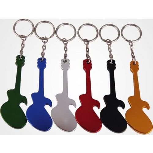 1Pcs Multifunction Creative Outdoor EDC Guitar Shaped Beer Opener Aluminum Alloy Bottle Opener Keychains Handy