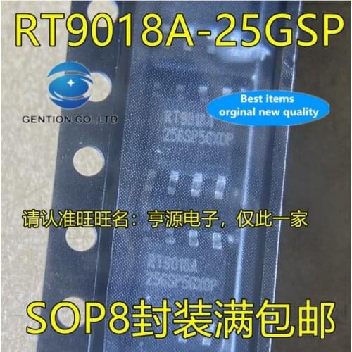 10PCS RT9018A-25GSP SOP8 RT9018A RT9018A-25 GSP power supply voltage chip in stock 100% new and original