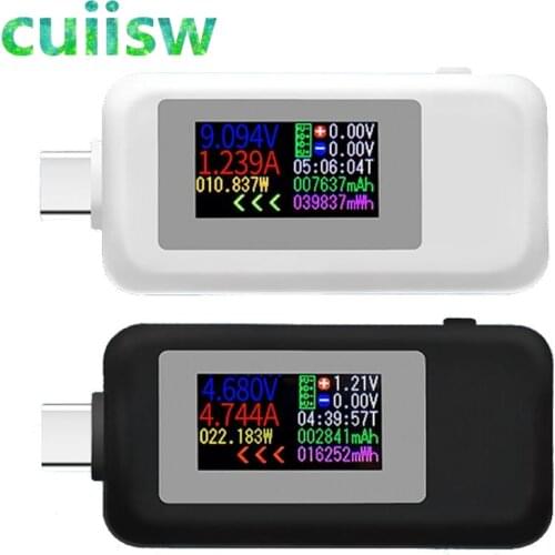 10 in 1 DC Type-C USB Tester Current 4-30V Voltage Meter Timing Ammeter Digital Monitor Cut-off Power Indicator Bank Charger