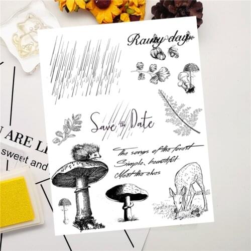 14x18CM Mushroom Rain Ladies Transparent Seal Clear Stamps Silicone Seal Roller Stamps DIY Scrapbook Album / Card Production