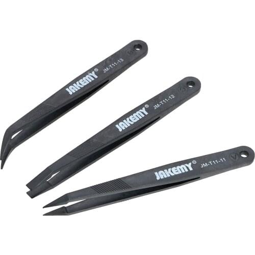 3PCS/set Flat/Pointed/Curved Forceps Plastic Tweezers Phone Laptop Electronic Repair Tools Anti-static Tweezers Set