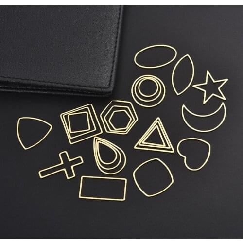 30 Pcs DIY Stainless Steel Earrings Frame Gold And Silver Hollow Geometric Round Edging Pendants, Suitable For Jewelry Making