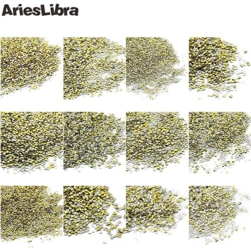 AriesLibra Wholesale 1000pcs/pack 12 Shapes For Choosing Golden Rivet Accessories Nail Art Rhinestone DIY Nail Art Decoration