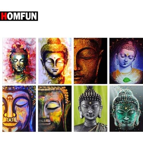 HOMFUN Diamond Painting Full Square/Round Drill 5D DIY "Religious buddha color" Daimond Embroidery Rhinestone Cross Stitch Decor