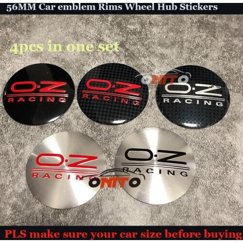 Car Styling Modified Design Racing Badge Emblem Stickers 4PCS 56MM Car Wheel hub Stickers Car Wheel Caps Logo