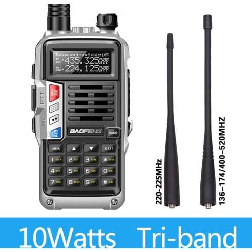 BaoFeng UV-S9 Plus Tri-Band Radio 10W High Power 136-174Mhz/220-225Mhz/400-520Mhz Ham Portable CB Radio Walkie Talkie