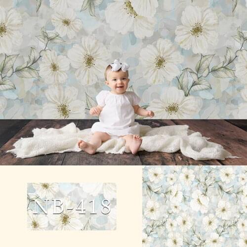 White Flower Newborn Backdrop for Photography Baby Shower Birthday Party Photo Background for Children Backdrops Studio