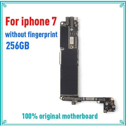 Without Touch ID for iphone 7 Motherboard with IOS System,256gb Original unlocked for iphone 7 Mainboard with Full Chips