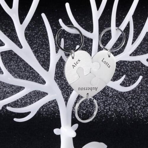 3 Pcs Love Cute Keychain Engraved Family Gifts for Parents Children Present Keyring Bag Charm Families Member Gift Key Chain