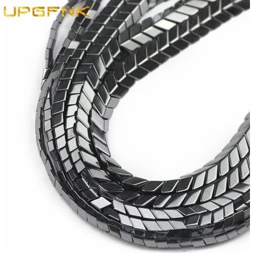 UPGFNK Natural Stone Arrows shape Black Hematite Loose Spacer Beads For Jewelry Making DIY Bracelet Necklace Findings 4/6/8MM