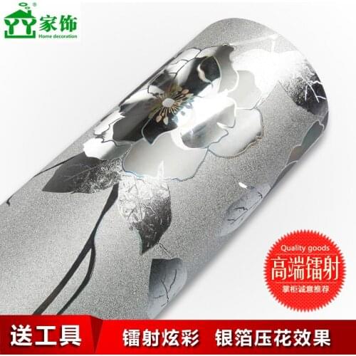 Flower wallpaper high quality laser Brick Stone Self Adhesive Wall Paper Waterproof Wall Mural papel Bathroom Kitchen papel