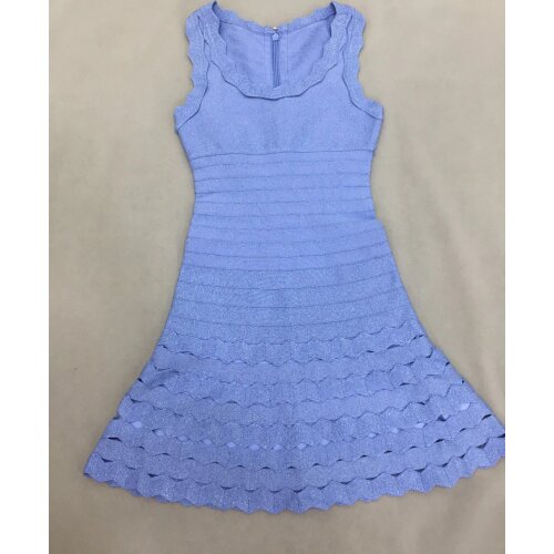 Top Quality Baby Blue Sexy Sleeveless Mini Length Rayon Bandage Dress Party Summer Dress A-line Vestidos