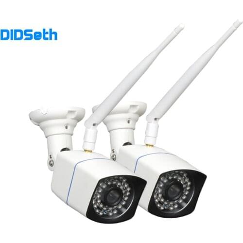 DIDSeth 2PCS 2MP WIFI IP Cameras With Smart IR P2P Outdoor Weatherproof Network Bullet EXIR Night Vision Email Alert Camera Kit