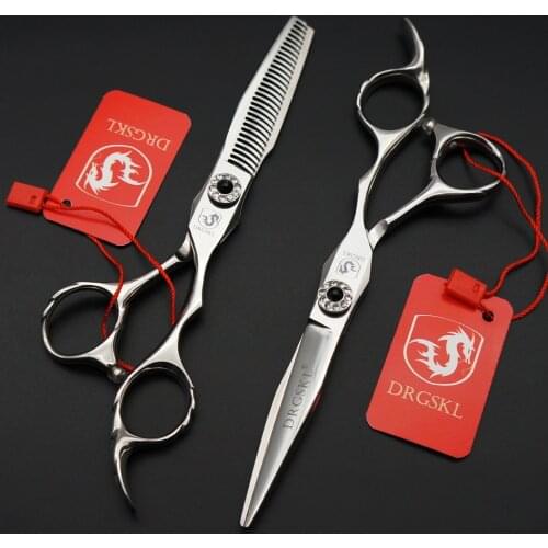 DRGSKL stainless 440C barber hair cut scissors, 6.0 inch professional hair hairdressing scissors hair shears high quality
