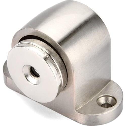 1Set Zinc Alloy Door Stop Casting Powerful Floor-mounted Holder Stopper Door Brushed Door Nickel Hardware Satin Magnetic I6A3