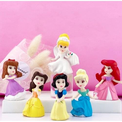 Disney Anime Cartoon Princess Snow White The Little Mermaid Sleeping Beauty Belle Sofia Pvc Figure Model Toy