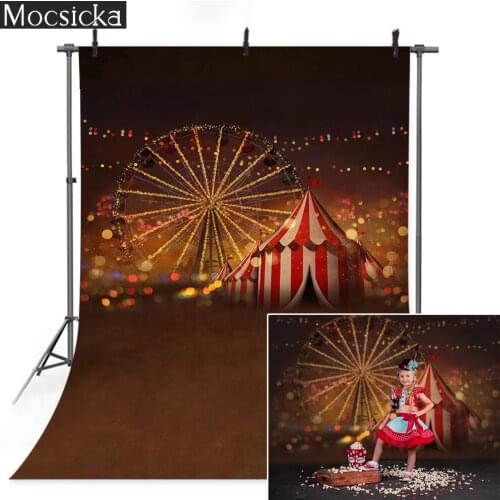 Circus Carnival Party Background Decoration Bokeh Glitter Circus Ferris Wheel Birthday Portait Backdrop Photography Photo Studio