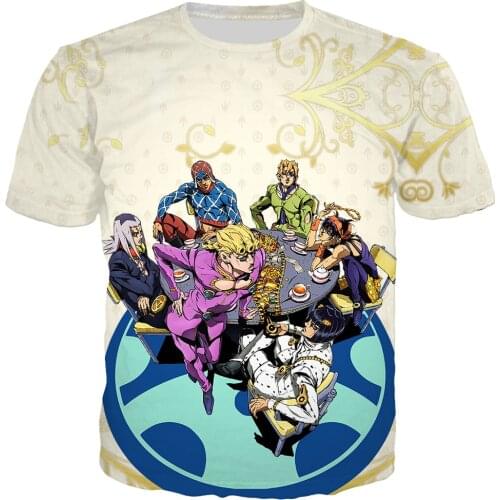 New T-shirt Anime Jojo Bizarre Adventure 3D Printed T-shirt Men/women Harajuku Style Streetwear Short Sleeve Top T-shirt