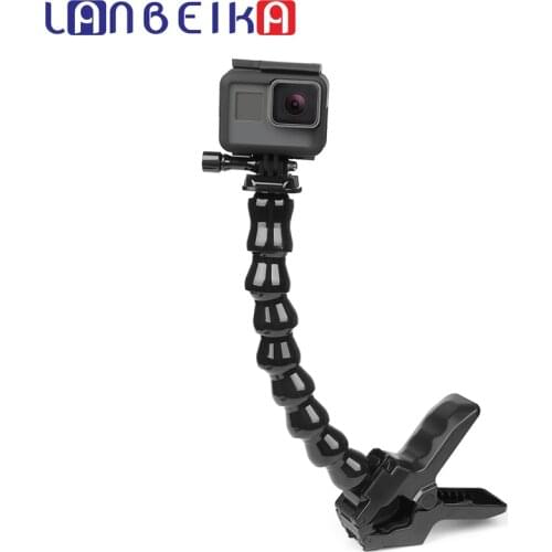 LANBEIKA Jaws Flex Clamp Mount With Flexible Adjustable Gooseneck for GoPro Hero 9 8 7 6 5 SJCAM SJ4000 SJ5000 SJ6 SJ8 YI Tripod