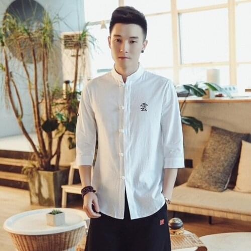 Chinese shirt bouse men traditional chinese clothing for men male Chinese mandarin collar shirt kung fu outfit tops TA349