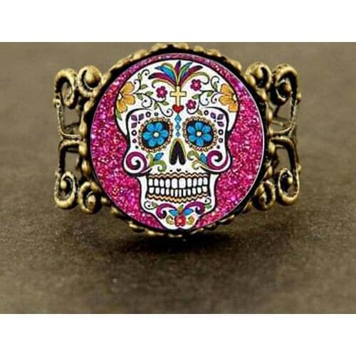 Sugar skull Movie Jack Skellington Ring steampunk Jewelry Gift women mens The Nightmare Before Christmas 4 color hot