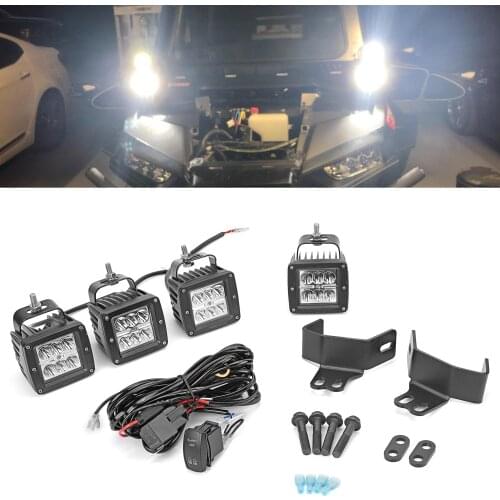 For POLARIS RZR XP 1000 2014-2020 RZR 900 2015-2020 Hood Dual SPOT LIGHT Mount Bracket Wire Switch Kit