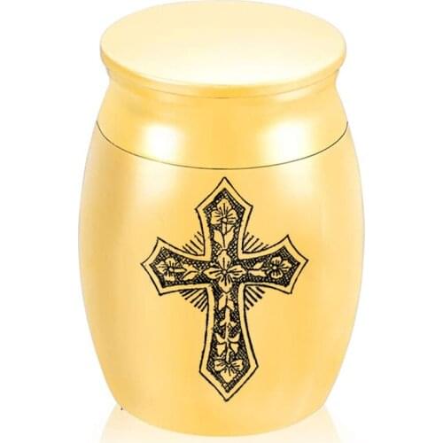 Prayer Cross Cremation Urn for Human Ashes - A Warm and Lovely Mini Urn with a HandCrafted Engraved to Honor Your Loved One