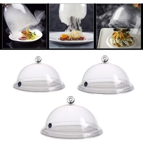 Home Smoking Dome Cover Kitchen Cooking Smoke Hood Acrylic Smoke Infuser Cloche Lid for Smoker Sprayer Plates Bowls Household