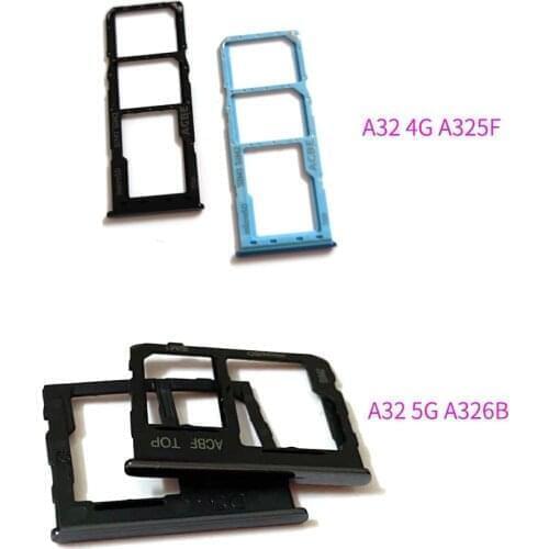 50pcs For Samsung Galaxy A32 A325 A325F A326 A326B SIM Card Tray Reader SD Slot Holder Adapter