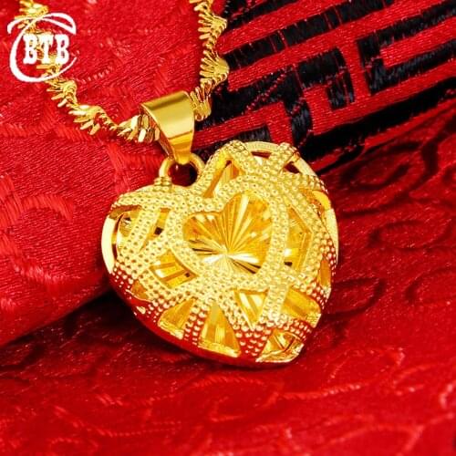 Fashion Trendy Vietnam Shakin Lady Charm Muslim Necklace Fadeless Hollow Heart Islamic Pendant Necklace Turkish Jewelry