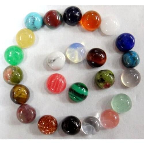 Natural Stone tiger eye Quartz crystal lapis lazuli Round Cabochon4mm Stone Beadfor diy Jewelry making necklace Accessories100pc