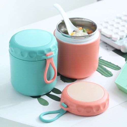 New Stainless Steel 500Ml Thermal Insulation Soup Cups Sealed Leak-Proof Cup Cool Soup Pot Cup Multi-Function Insulated Cup