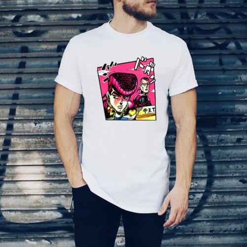 New Arrival Japanese Anime Jotaro Graphic Stardust Crusader T Shirt Josuke & Okuyasu Vintage Vogue Tops Harajuku Manga Tee
